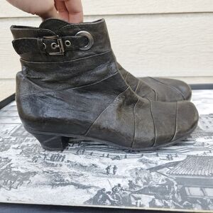 Fidji soft brown leather patchwork ankle boots EU 37.5